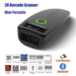 2D 바코드 스캐너 미니 2.4G 무선 블루투스 휴대용 QR 데이터 매트릭스 PDF417 리더기(저장 기능 포함)