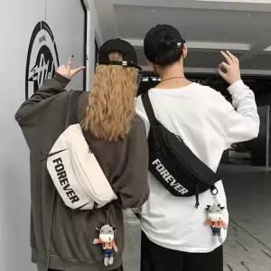 크로스백 포에버 레터링 힙색 바디크로스 남녀공용 빅