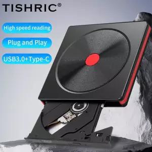 CD롬 플레이어 TISRIC 휴대용 외부 DVD 드 ODD HDD CD USB 30 노트북 데스크탑 PC 리더