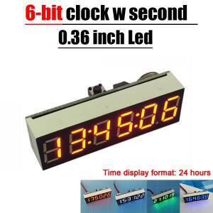 LED 디지털 전자 시계 W 세컨드 디스플레이 모듈, 전원 끄기 메모리, 밝기 조정 dc 5V 12V, 0.36 인치, 6