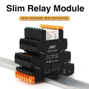 Din 레일 슬림 릴레이 모듈 41F-1Z-C4-1 홀더가 있는 통합 PCB 마운트 전원 12V 24V ACDC 220V 소켓 6.2mm