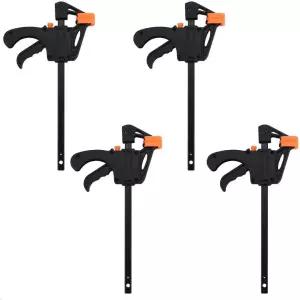 목공 세트용 4Pcs F 클램프 클립 바 그립 퀵 래칫 릴리스 스퀴즈 도구