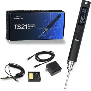 NovelLife TS21 정밀 납땜 언 키트 조절 가능한 온도 USB 전기 용접 스테이션 KU 솔더 팁이 있는 디지털