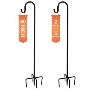 오툴 셰퍼드-훅스 60인치 새 모이통 랜턴 식물-훅 가든 스테이크용 조절 가능 - 야외 꽃바구니용 식물 스탠드 행거, 행거 결혼식 장식 (2팩)