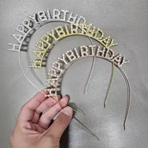 고품질 생일파티 반짝이 큐빅 머리띠 헤어밴드 파티룸 사진관 촬영 (WEC70E1)