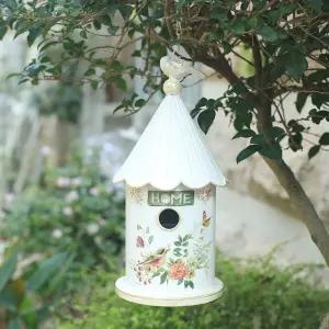 야외용 BellaDecor 금속 걸이 새집 블루버드 렌 치카디 참새 둥지 가든 파티오용 독특한 새 상자