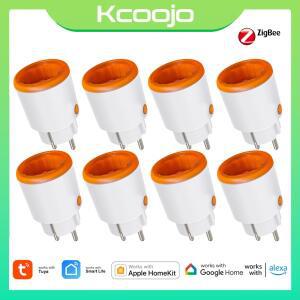 16A 스마트 플러그 Tuya ZigBee 3.0 EU 소켓 에너지 모니터 콘센트 무선 음성 원격 제어 Alexa Google Home