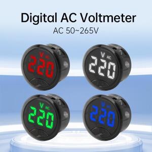 LED 디지털 디스플레이가 있는 원형 2선 전압계 AC 테스터 트리밍 가능 50~265V