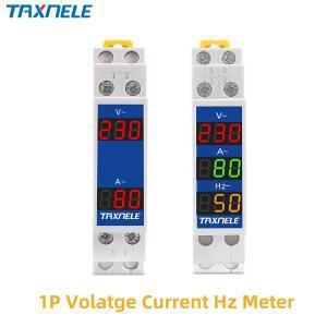 Din 레일 18mm 전압 전류 HZ 미터 AC 80-500V 220V 380V 100A 모듈형 LED 표시기 디지털 볼트 테스터