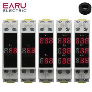 DIN 레일 18mm 전압 전류 HZ 미터 AC 80-500V 220V 380V 100A 모듈식 LED 표시기 디지털 테스터