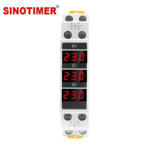18mm Din 레일 장착 전기 삼상 전압 측정기 AC 80-500V 미니 모듈 형 게이지 표시기 디지털