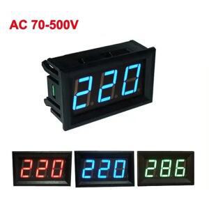 AC 70-500V 0.56 디지털 전압계 측정기 빨간색파란색녹색 110V 220V 380V LED 디스플레이 테스터
