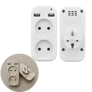 휴대용 신형 더블 AC 소켓 EU 플러그 파워 스트립 어댑터 벽면 2 USB 포트 모바일폰용 1200W 250V 스마트폰