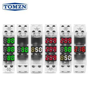 Din 레일 18mm AC 40-500V 220V 380V 전압계 전류계 단일 3 상 모듈 형 표시기 LED 디지털 디스플레이 감지
