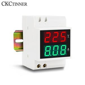 딘레일 전압계 전류계 D52-2042, 디지털 AC 측정기, LED 디스플레이 전기 AC220V, AC380V