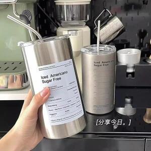 보온병 컵 휴대용 304 스테인레스 커피 머그잔 빨대  Drinkware와 열  물병