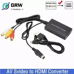 비디오변환 1080P AV Svideo-HDMI 호환 비디오 컨버터 RCA-DVD HD TV STB HDMI 어댑터 케이블 PS2PS3