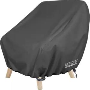 UltCOVER 방수 파티오 의자 커버 - 야외 라운지 딥 시트 싱글 잔디 최대 28W x 30D 32H 인치 블랙