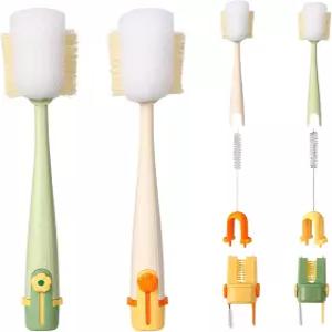 5in1 병 청소 브러시 세트 긴 손잡이가 있는 다기능 주방 뚜껑 스크러버 컵용 휴대용 도구 단단한 브리스틀