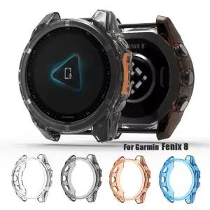 가민피닉스 Garmin Fenix ？？8 TPU 보호 케이스 커버 쉘용 43MM 47MM 51MM 스마트 시계 세미 커버리지 범
