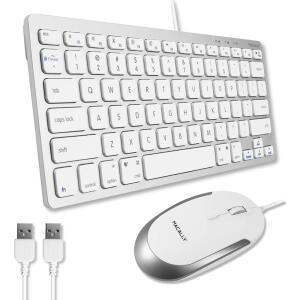 Mac 및 PC용 USB 유선 키보드 마우스 콤보 /Air i / 용 소형 마우스로 공간 절약