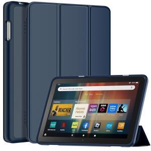 올 뉴 Amazon Fire HD 8 Plus 태블릿 케이스(12세대/10세대 년/ 년) 부드러운 T 백과 오토 웨이크/슬립이 포함된 DJ RPPQ 스마트 삼각형 스탠드 커버 노키아 네이비 블루 8인치용