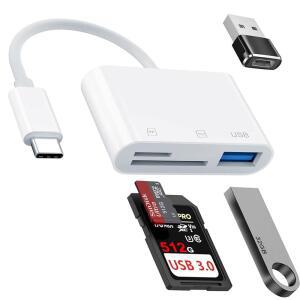 USB C SD 카드 리더 15 16 / Mac Laptop 3용 1sd 듀얼 슬롯 및 Air ni Android 노트북 더 많은 USBC 유형 장치