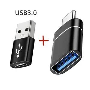 [호환] 2PCS USB 3.0 유형 C OTG 충전기 어댑터 커넥터 유형-C-USB 남성-유형-c 적응 변환기 PC MacBook 자