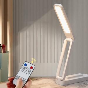 LED 독서 책상 램프 접이식 터치 원격 제어 디밍이 가능한 벽 USB 충전 사무실 연구 침대 옆 야간 조명