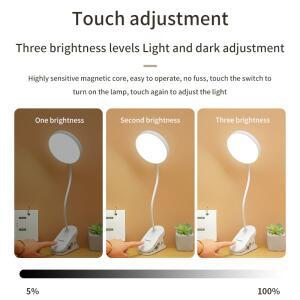 Led 테이블 램프 접이식 연구 스탠드가있는 USB 충전식 야간 조명 읽기 터치 3 모드 디밍 눈 보호