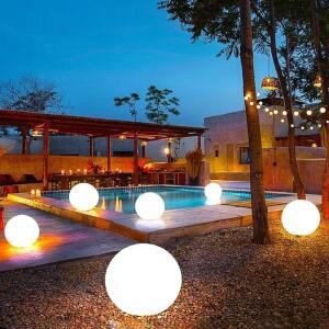 방수 LED 잔디 빛 태양 Powr RGB 정원 색상 변경 빛나는 공 호텔 장식 조명 Orbs 수영장