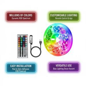 RGB LED 스트립 라이트 SMD 5050 USB 원격 및 앱 제어 블루투스 유연한 테이프 다이오드 리본 거실 침실 T