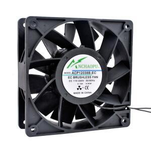 ANCHAOPU EC 브러시리스 냉각 팬 AC 110V 볼 베어링 2 라인 60mm 92mm 120mm 캐비닛 용