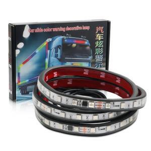 LED RGB 경고등 바 유연성 방수 헤드라이트 분위기 장식 스트립, 트럭용 원격 24V, 1.5m, 2.4m