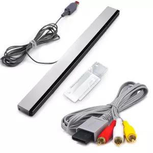 2 in 1 Wii 센서 바 복합 오디오 비디오 케이블 AV 및 유선 모션 콘솔과 호환되는 교체 세트