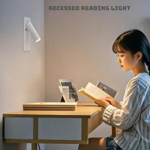 침대 옆 램프 벽 LED 독서 내장형 스포트라이트 눈 보호 호텔 침실 연구는 3W5W 110V/220V 회전 가능