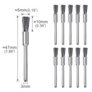 CMCP 스틸 와이어 휠 브러시 세트 Dremel 로타리 도구 용 3.0mm 생크 Metalwokring 연마