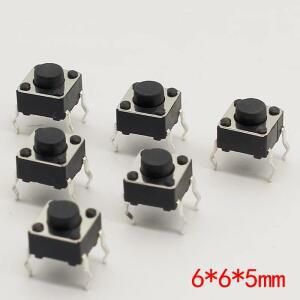 50 개/몫 6x6x5MM 4PIN G90 촉각 택트 푸시 버튼 마이크로 스위치 직접 셀프 리셋 DIP 상단 구리 러시아