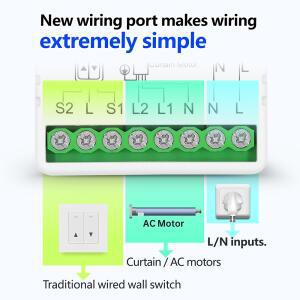 WiFi 및 RF 스마트 커튼 스위치 무선 벽 패널 롤러 셔터 블라인드 차고, 타이머, Alexa 용 Tuya 라이프 모
