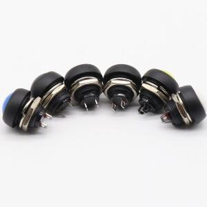 6PCS 12mm 방수 순간 푸시 버튼 스위치 OFF-(ON) 자체 복귀