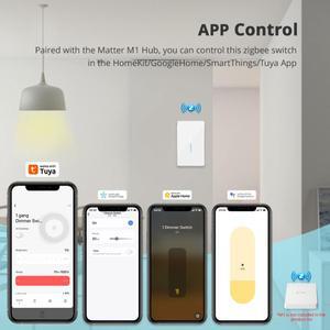 Yagusmart Zigbee 스마트 조광기 조명 스위치, 투야 앱 리모컨, 미국 EU 표준 비율 제어, 1 갱