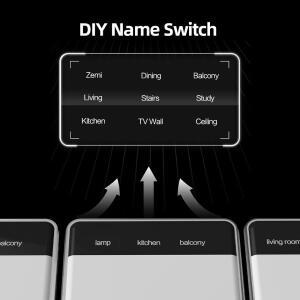 Zemismart DIY 이름 스위치 EU 유형 Zigbee 스마트 디스플레이 화면 터치 라이트 Tuya Alexa Google 홈 음