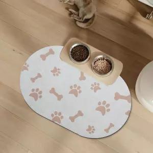 YCT 개 사료 및 물 매트 - 고양이 접시 그릇 얼룩 없음 쉽게 청소 가능한 흡수성 빠른 건조 애완동물 11.8