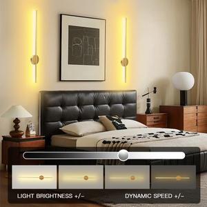 LED 무선 벽 램프, USB 충전식, 긴 야간 조명, 리모컨 포함, 모던하고 심플한 침실 침대 옆 50 cm, 5V