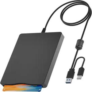 3.5 플로피 드라이브 USB 외장 노트북용 휴대용 리더 플러그 앤 플레이 3.5인치 타입 C 1.44MB FDD PC