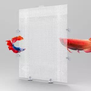 2팩 어항 분할기 흡입 컵 어린 물고기 분리기용 수족관 플라스틱 절단 가능 격자판 DIY 구부리기 쉬운 및