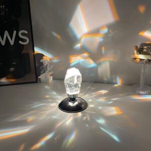 라이트 섀도우 K9 크리스탈 스톤 램프, 16 색 RGB 제어 다이아몬드 테이블 조명, 패션 디자인, 홈 장식,