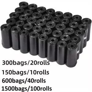 300/1500pcs 개 똥 봉투 휴대용 애완동물 배설물 내구성이 뛰어나고 누출 방지 기능이 있는 쓰레기 청소