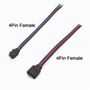 5PCS 5050 LED RGB 스트립 라이트 커넥터 4 핀 도체 10mm 스트립-컨트롤러 점퍼 피그 테일 전원 어댑터의