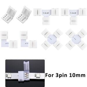 3PIN 10mm LED 커넥터  납땜 L T X 모양 연결 코너 직각 10MM CCT SMD 2812 스트립 라이트 테이프
